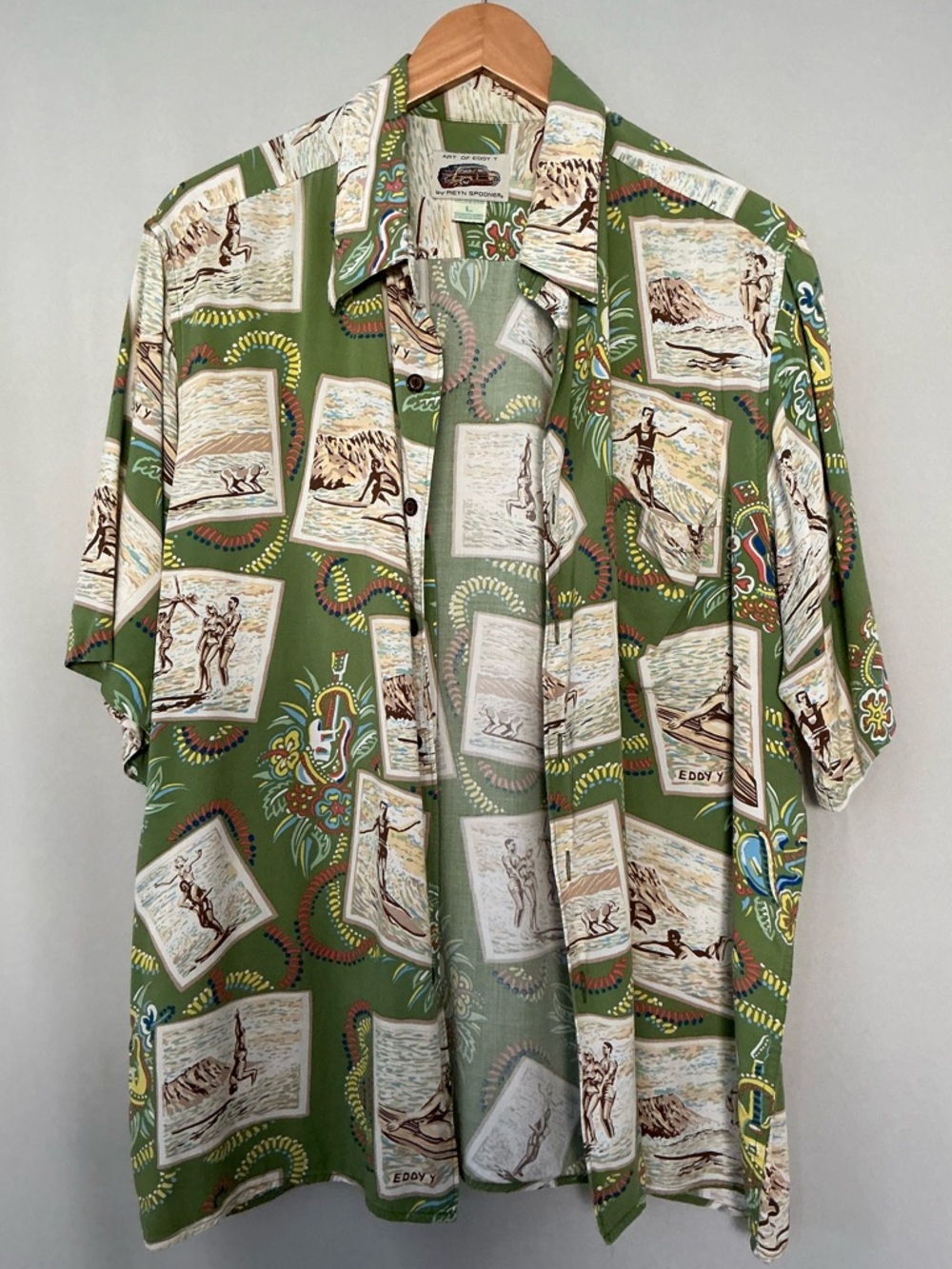 Art of Eddy Y by Reyn Spooner Men's Hawaiian Shirt Size L